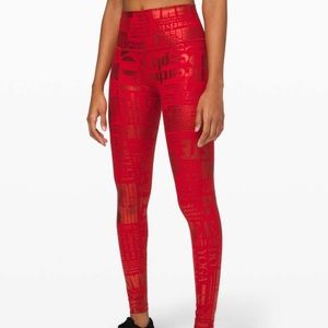 Lululemon red manifesto wunder unders size 6